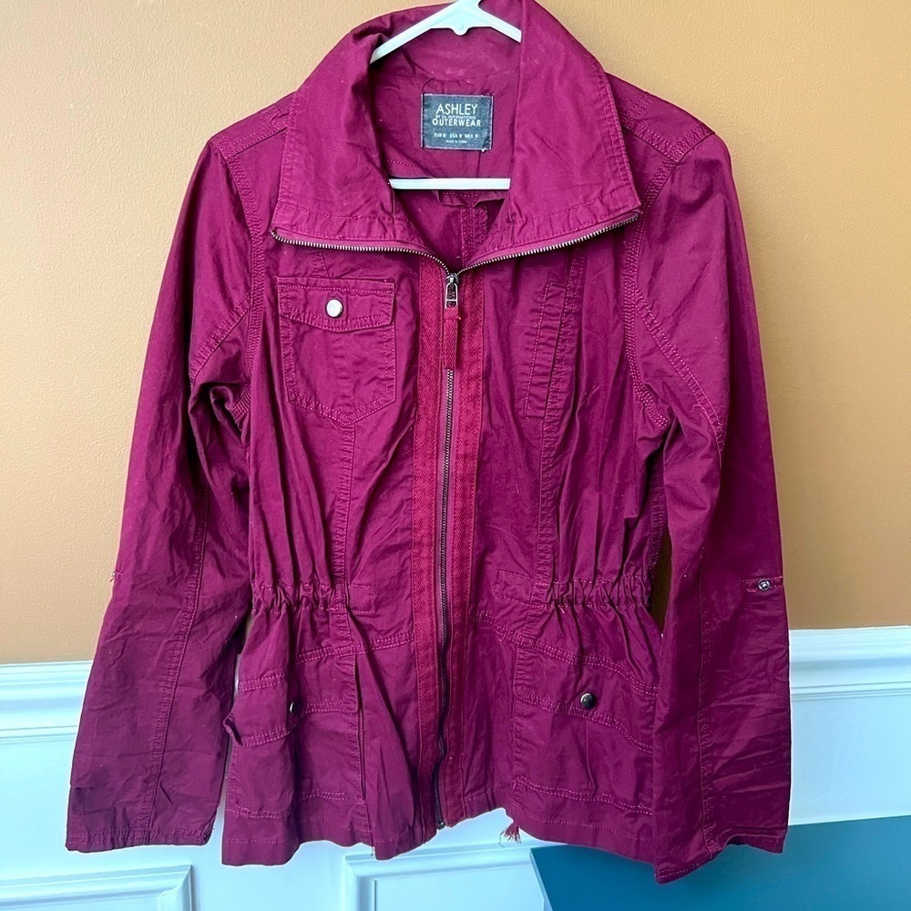 ASHLEY By 26 International Outerwear Women’s Merlot Utility Jacket Size Medium